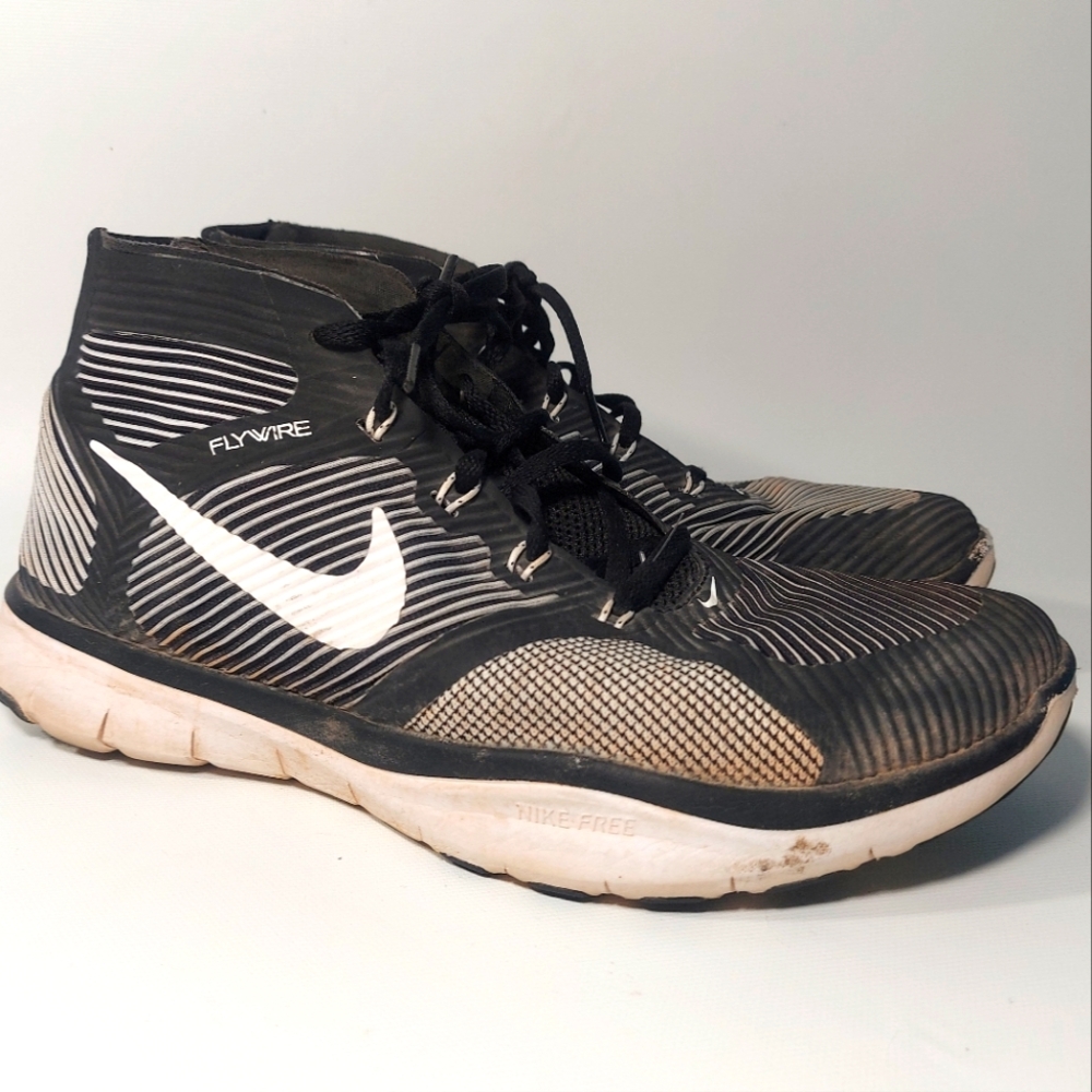 Nike Free Train Instinct Flywire Men's Shoes Black White Dark Grey, 7